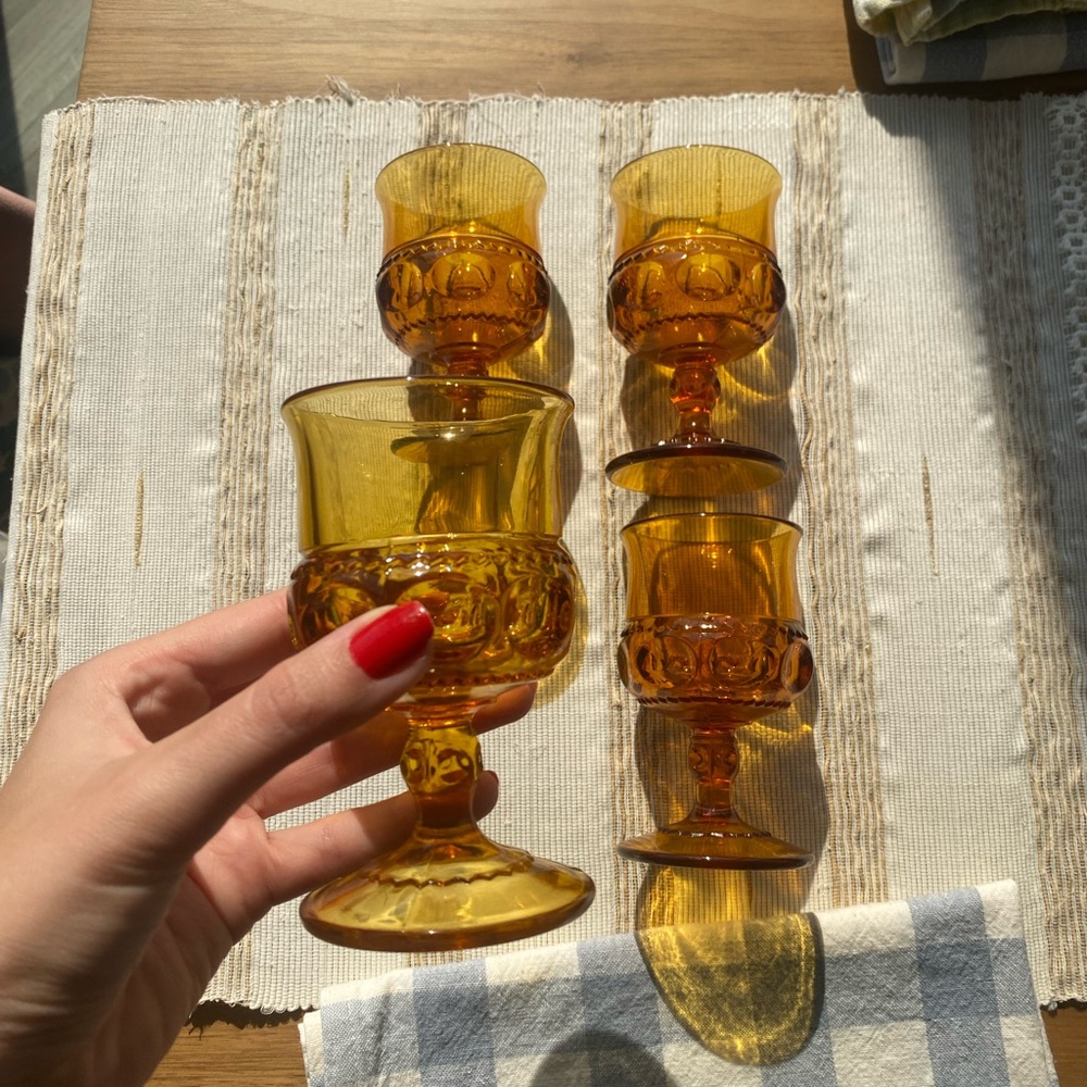Amber Glass Cocktail Glass Vintage Glassware